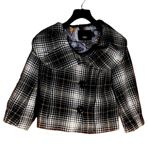 Massimo Black and White Cropped Jacket. M - Picture 1 of 4